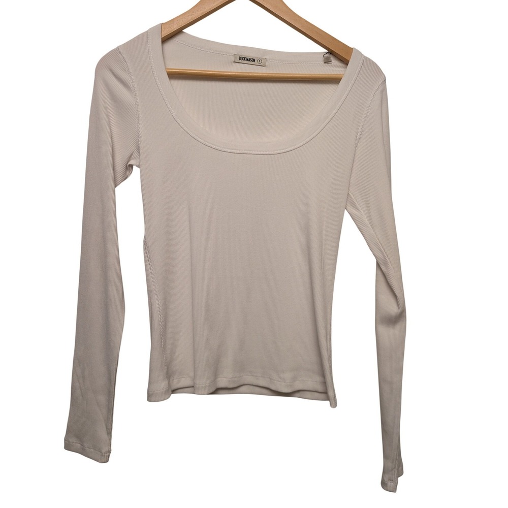 Buck Mason Surplus Rib Long Sleeve Scoop Neck Tee Shirt S Basic Minimalist